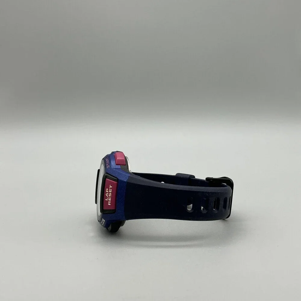 Casio Blue and Black Digital Sport Watch with Pink Accents